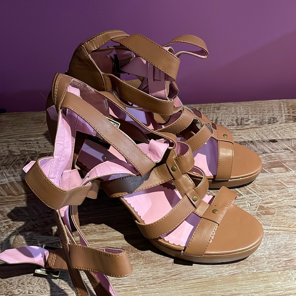 Brown tall heels